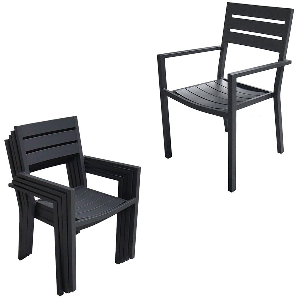 Set Di Mobili Da Giardino Estensibili Venezia 90/180 In Alluminio Antracite - 8 Posti A Sedere - Foto 2