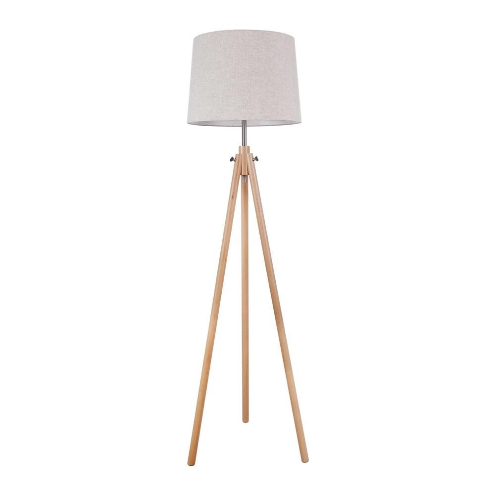 Piantana Contemporanea Calvin Metallo Marrone 1 Luce Con Diffusore In Tessuto - Foto 1