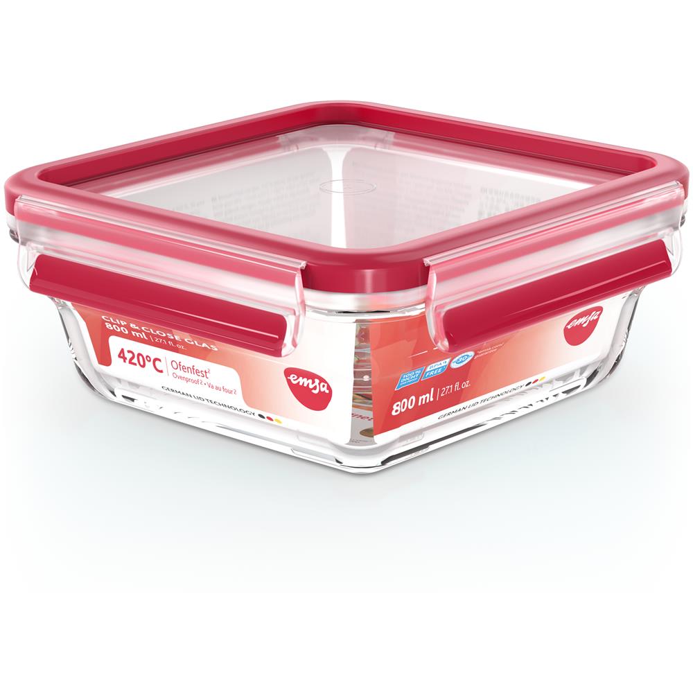 CLIP & CLOSE N1041400 recipiente per cibo Quadrato Scatola 0,8 L Trasparente 1 pz - Foto 3