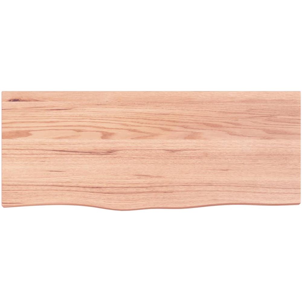 Ripiano Muro Marrone Chiaro 100x40x2cm Massello Rovere Trattato - Foto 2