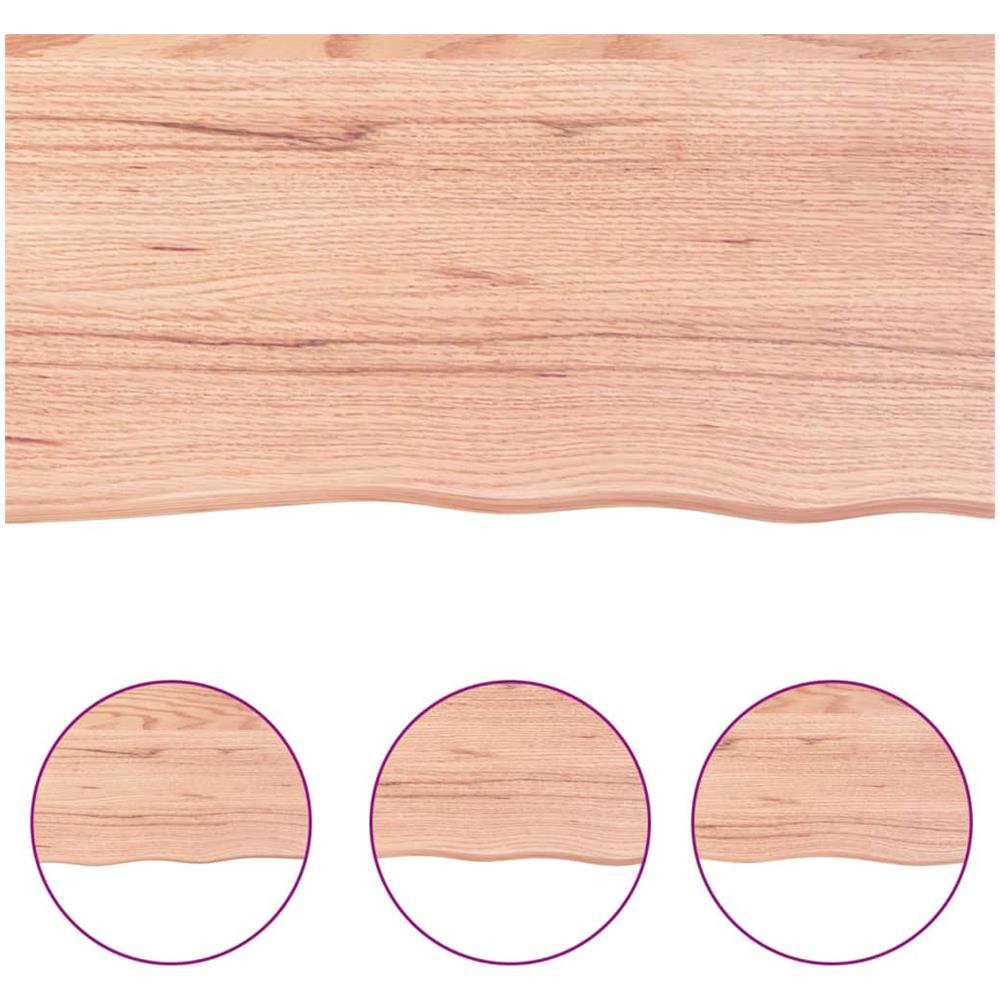 Ripiano Muro Marrone Chiaro 100x40x2cm Massello Rovere Trattato - Foto 6