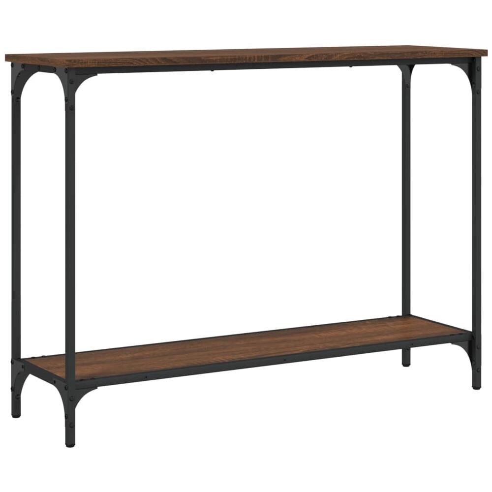 Tavolo Consolle Rovere Marrone 101x30,5x75 Cm Legno Multistrato - Foto 2