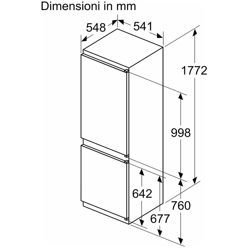 Frigorifero Combinato Serie 4 KIN862SE0 da Incasso Capacità 260 Litri Classe E No Frost Colore Bianco - Foto 11