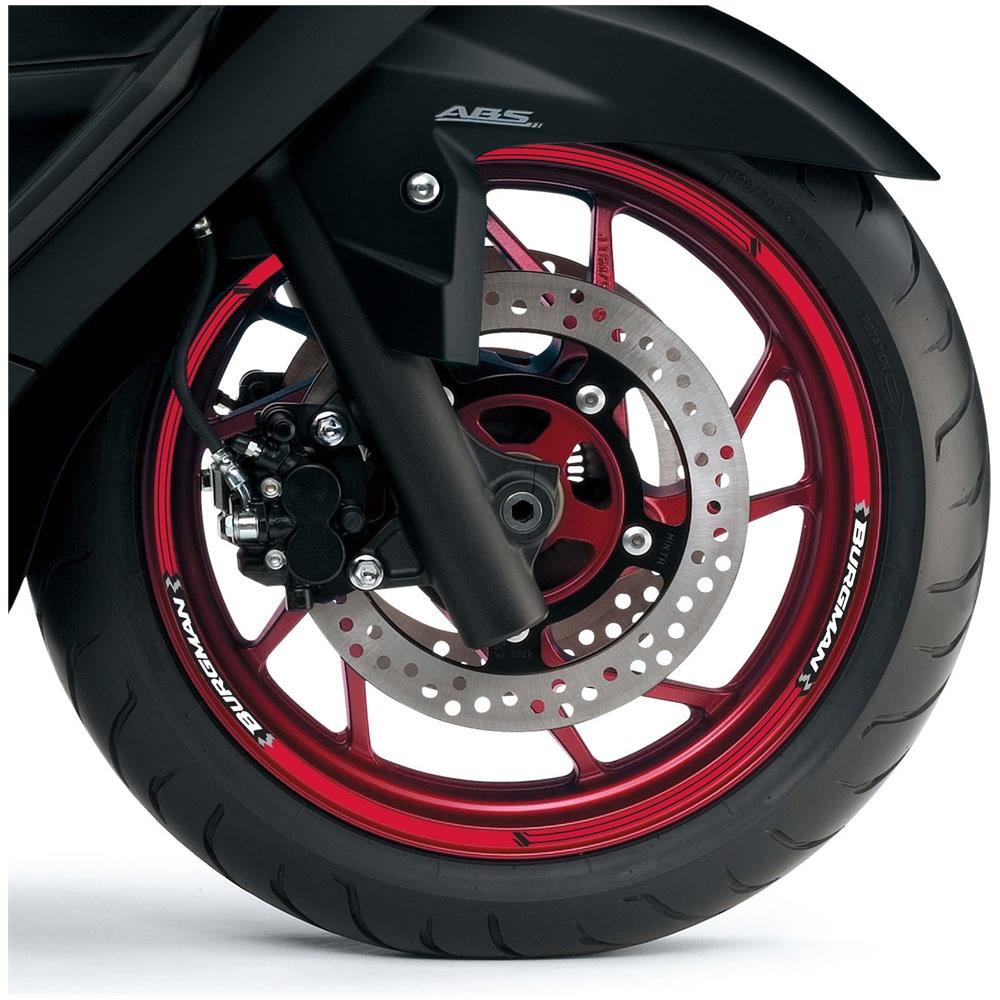 Strisce Adesive Cerchi Scooter Compatibili Con Suzuki Burgman 400 2017-2023 Rosso - Foto 2