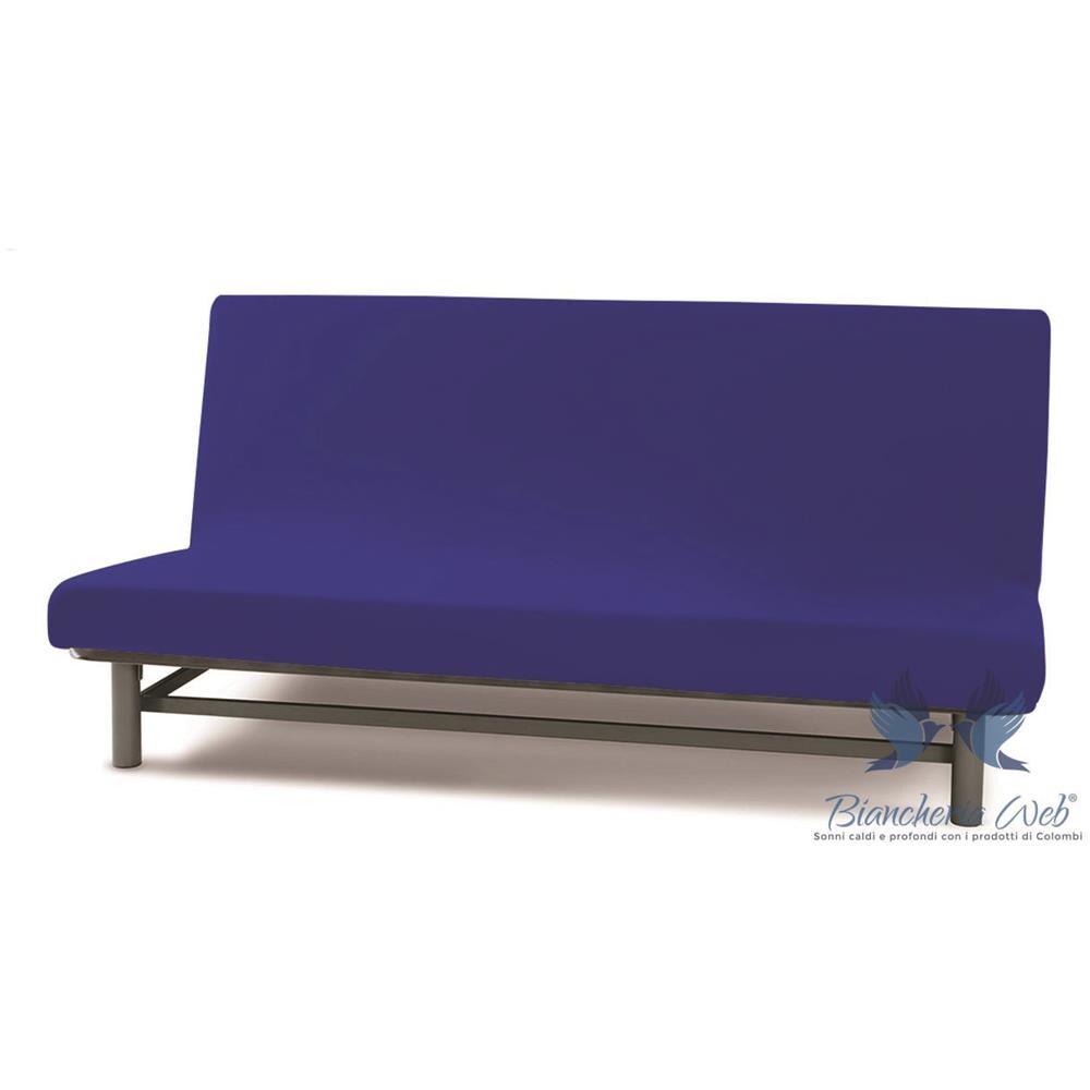 Copridivano Genius Queen Senza Braccioli In Tinta Unita 3 Posti Blu 1002 - Foto 1