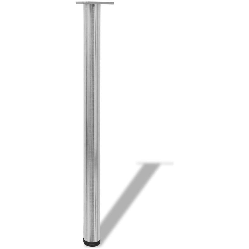 Set 4 Gambe In Nickel Tavolo Regolabili Con Staffe Triangolari 870 Mm - Foto 2