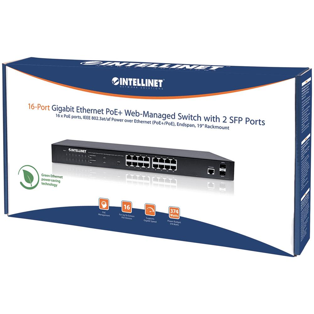 I-SWHUB POE-198 - Switch Gigabit Ethernet 16 Porte PoE+ Web-Managed con 2 porte SFP - Foto 2