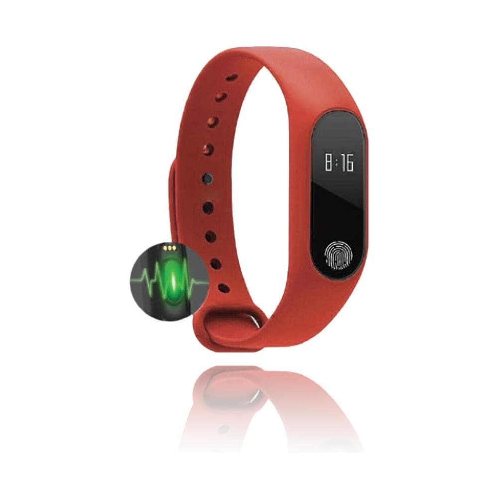 Activity Tracker Maxfit Basic Resistente all'Acqua IP67 Bluetooth per Fitness con Pedometro e Cardiofrequenzimetro 2 Cinturini Inclusi di Colore Nero e Rosso - Europa - Foto 2