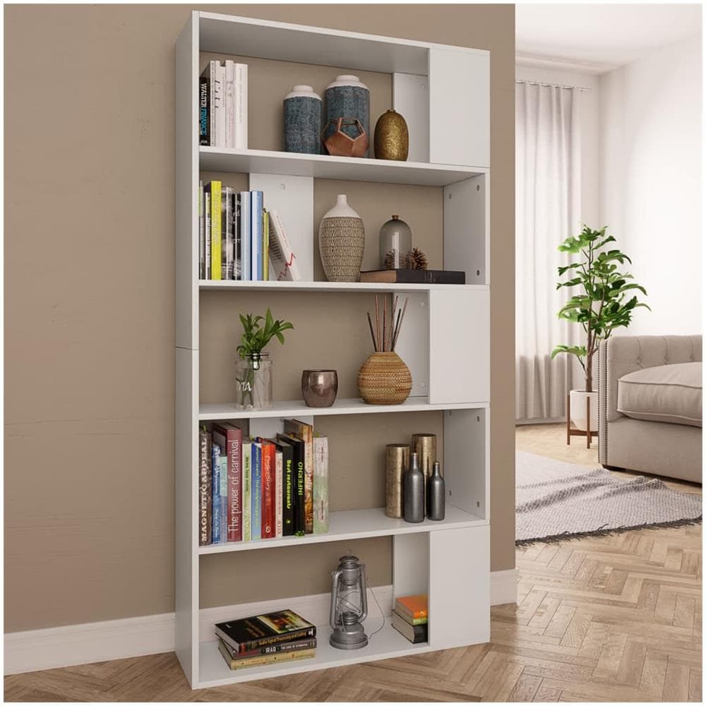 Libreria /Divisorio Bianco 80x24x159 cm in Legno Multistrato - Foto 1