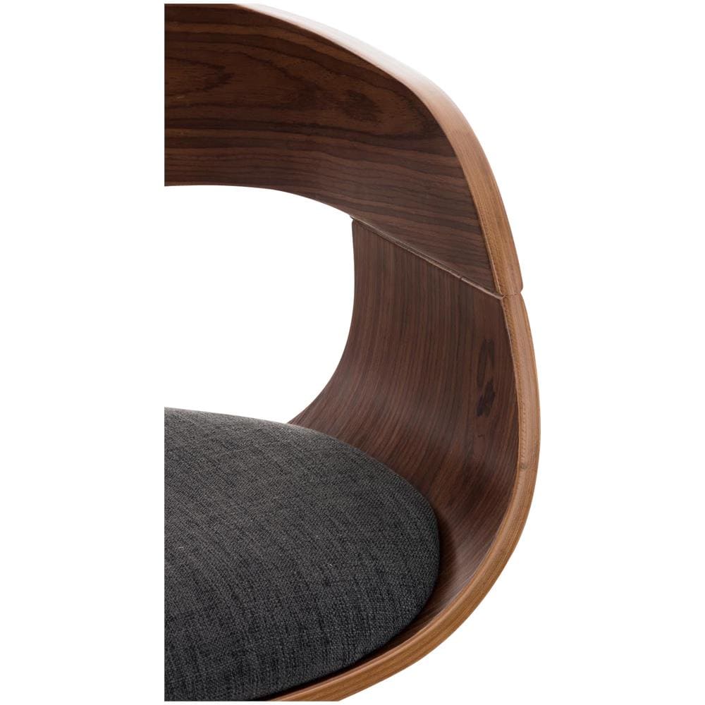 Sgabello rétro Kingston con Braccioli - Sgabello Bar Girevole 360° in Tessuto e Legno I Sgabello Alto Bancone Regolabile 63 - 77 cm Noce / Grigio Scuro - Foto 5