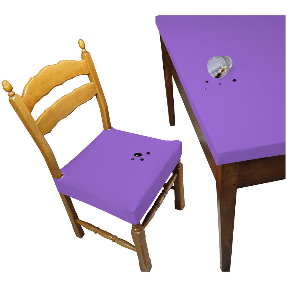 Set 4 Coprisedia Antimacchia Senza Schienale Made In Italy Lilla - Foto 1