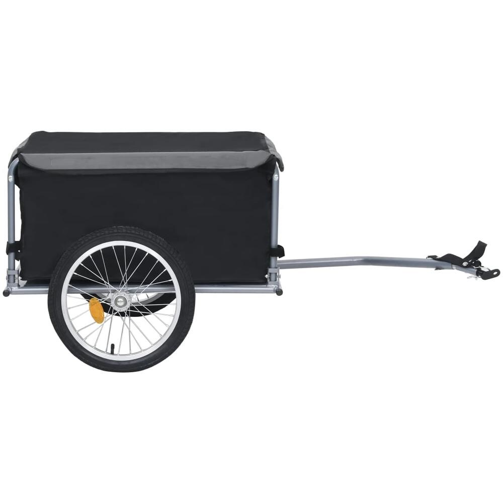 Rimorchio da Bici per il Trasporto di Merci Nero e Grigio 65 kg - Foto 3
