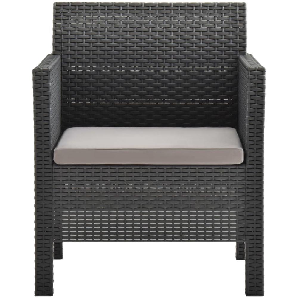 Sedie da Giardino con Cuscini 2pz in PP Antracite - Foto 2