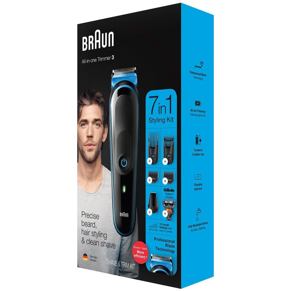 Regolabarba All-in-one Mgk3245 Cordless, Numero Di Passi Di Lunghezza 13, Nero / blu - Foto 4