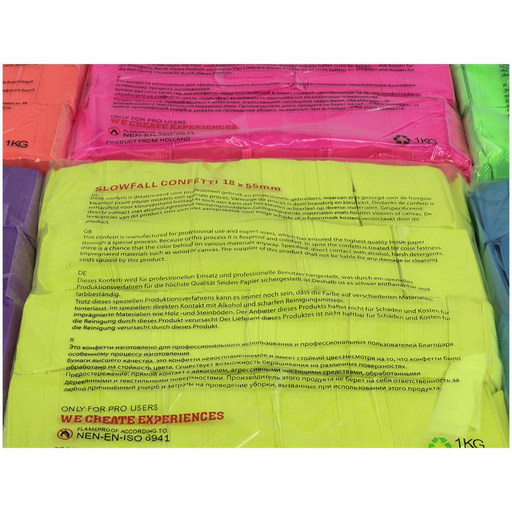 Slowfall Confetti Rectangular 55x18mm, Neon-orange, Uv Active, 1kg - Foto 2