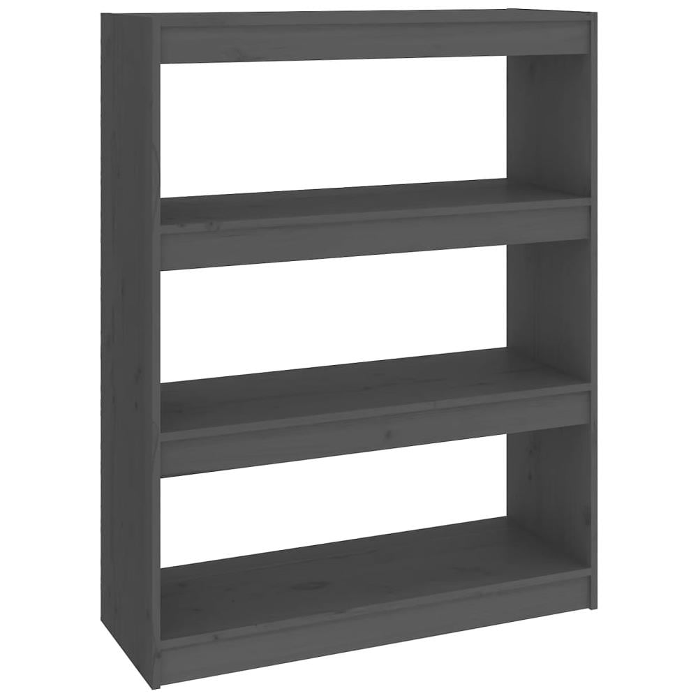 Libreria / divisorio Grigio 80x30x103,5 Cm In Massello Di Pino - Foto 2