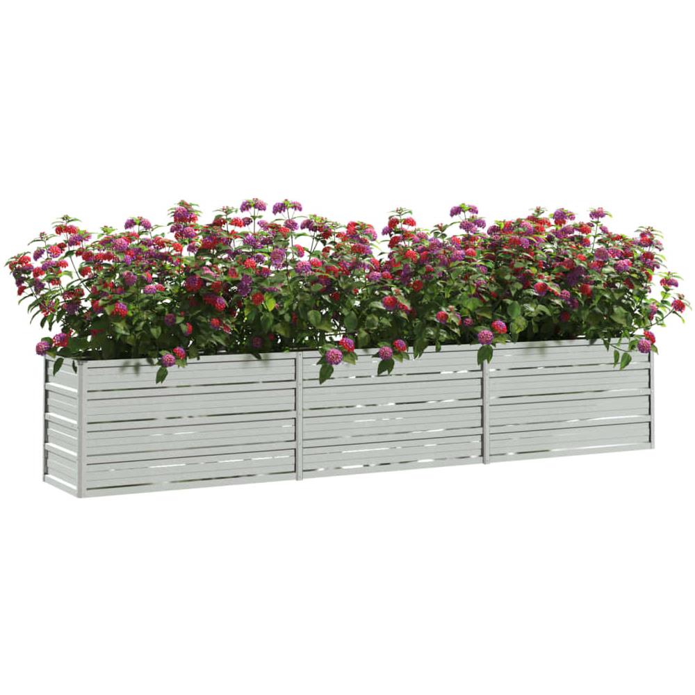 Letto Rialzato Giardino 240x40x45 cm in Acciaio Zincato Argento - Foto 2