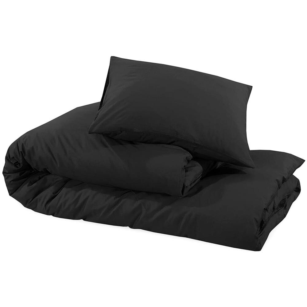 Set Copripiumino Nero 200x200 Cm In Microfibra Leggera - Foto 2