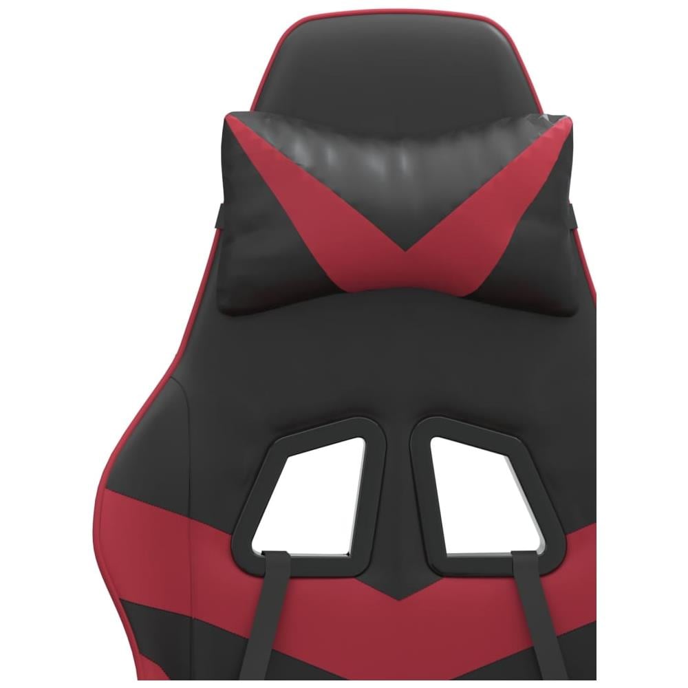 Sedia Da Gaming Girevole Nero E Rosso Vino In Similpelle - Foto 10