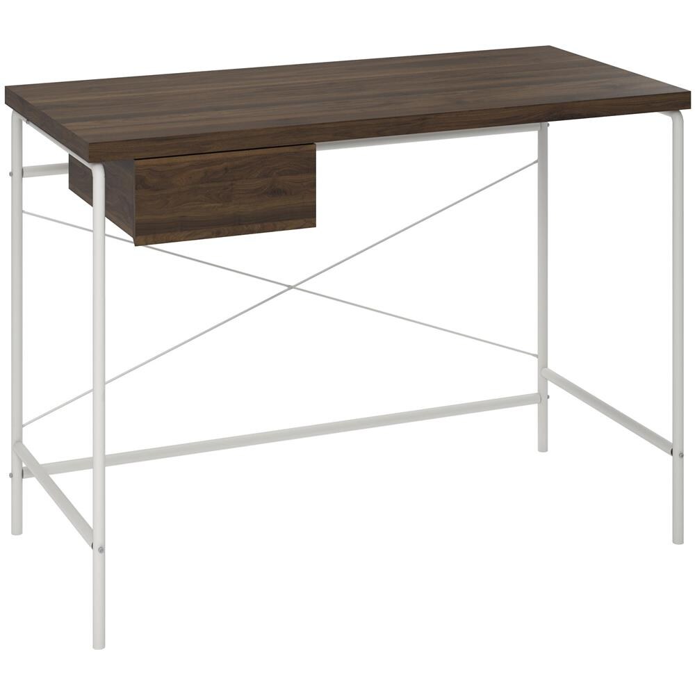 Webster Scrivania Porta Computer Con 1 Cassetto In Tamburato Tamburato E Agglomerato Di Legno Brown - Foto 1