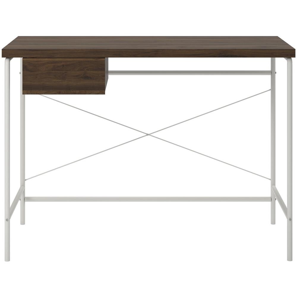 Webster Scrivania Porta Computer Con 1 Cassetto In Tamburato Tamburato E Agglomerato Di Legno Brown - Foto 2