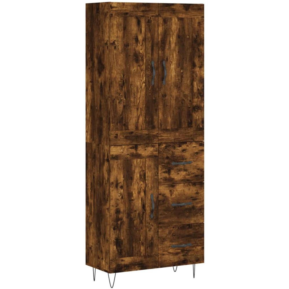 Credenza Rovere Fumo 69,5x34x180 Cm In Legno Multistrato - Foto 2