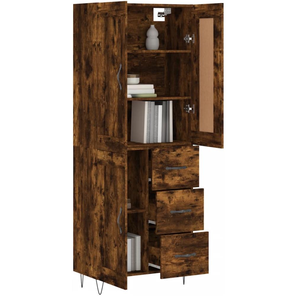 Credenza Rovere Fumo 69,5x34x180 Cm In Legno Multistrato - Foto 3