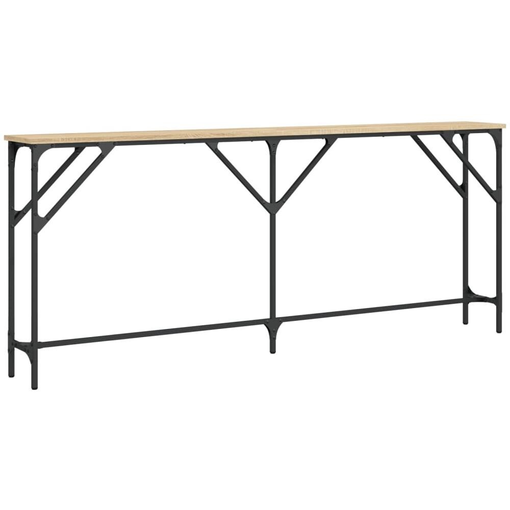 Tavolo Consolle Rovere Sonoma 180x23x75 Cm In Legno Multistrato - Foto 2