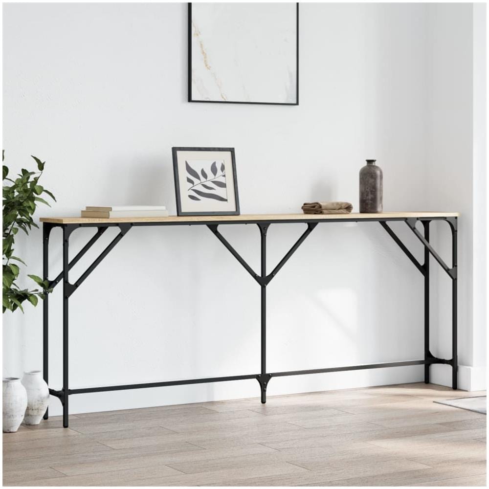 Tavolo Consolle Rovere Sonoma 180x23x75 Cm In Legno Multistrato - Foto 1