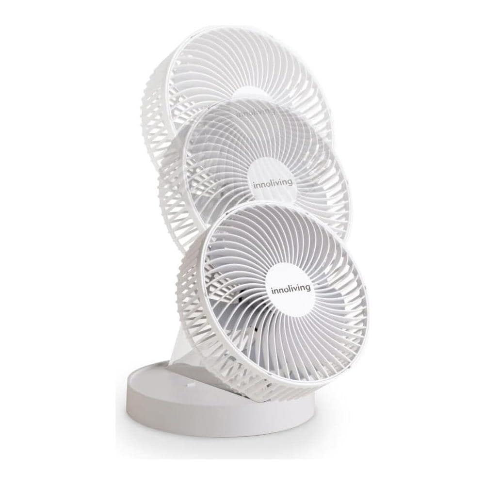 Ventilatore Pieghevole Ricaricabile Senza Fili,Altezza Regolabile, 3 Velocità, Angolo 90°, Batteria Litio 1800mAh, Ricarica USB, Portatile, Conveniente (Bianco, 20 cm Pieghevole) - Foto 2