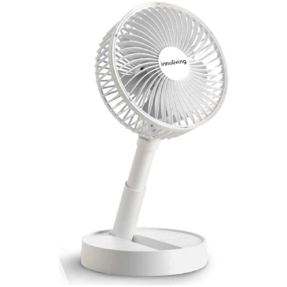Ventilatore Pieghevole Ricaricabile Senza Fili,Altezza Regolabile, 3 Velocità, Angolo 90°, Batteria Litio 1800mAh, Ricarica USB, Portatile, Conveniente (Bianco, 20 cm Pieghevole) - Foto 1