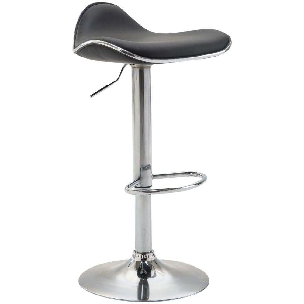 Sgabello Bar Shanghai in Similpelle - Sgabello Alto Cucina Girevole e Regolabile 60-80cm - Sgabello Design da Bancone Imbottito Nero - Foto 1