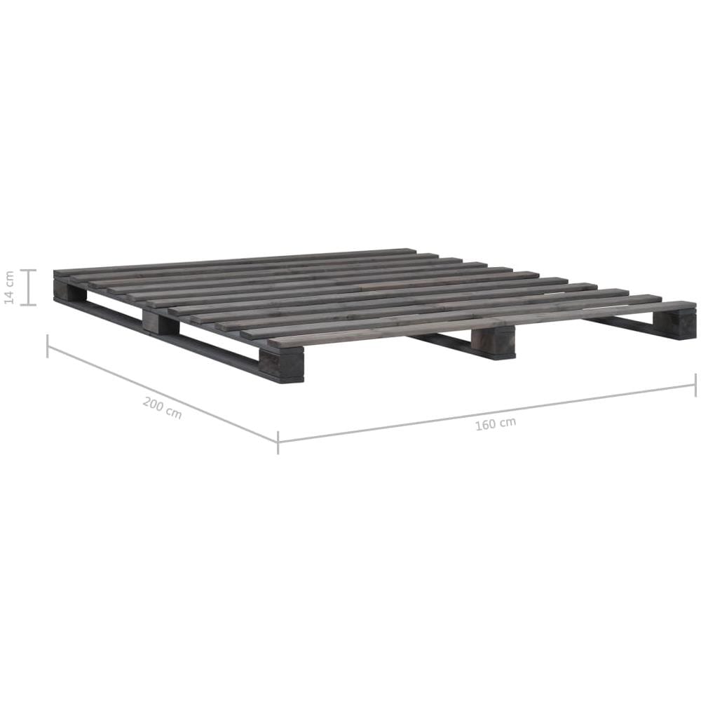 Giroletto In Pallet Grigio Legno Massello Di Pino 160x200 Cm - Foto 7