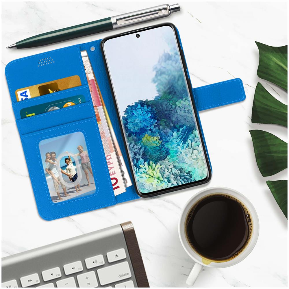 Custodia Samsung Galaxy S20 Portafoglio Supporto Video Cover Soft Touch Blu - Foto 2