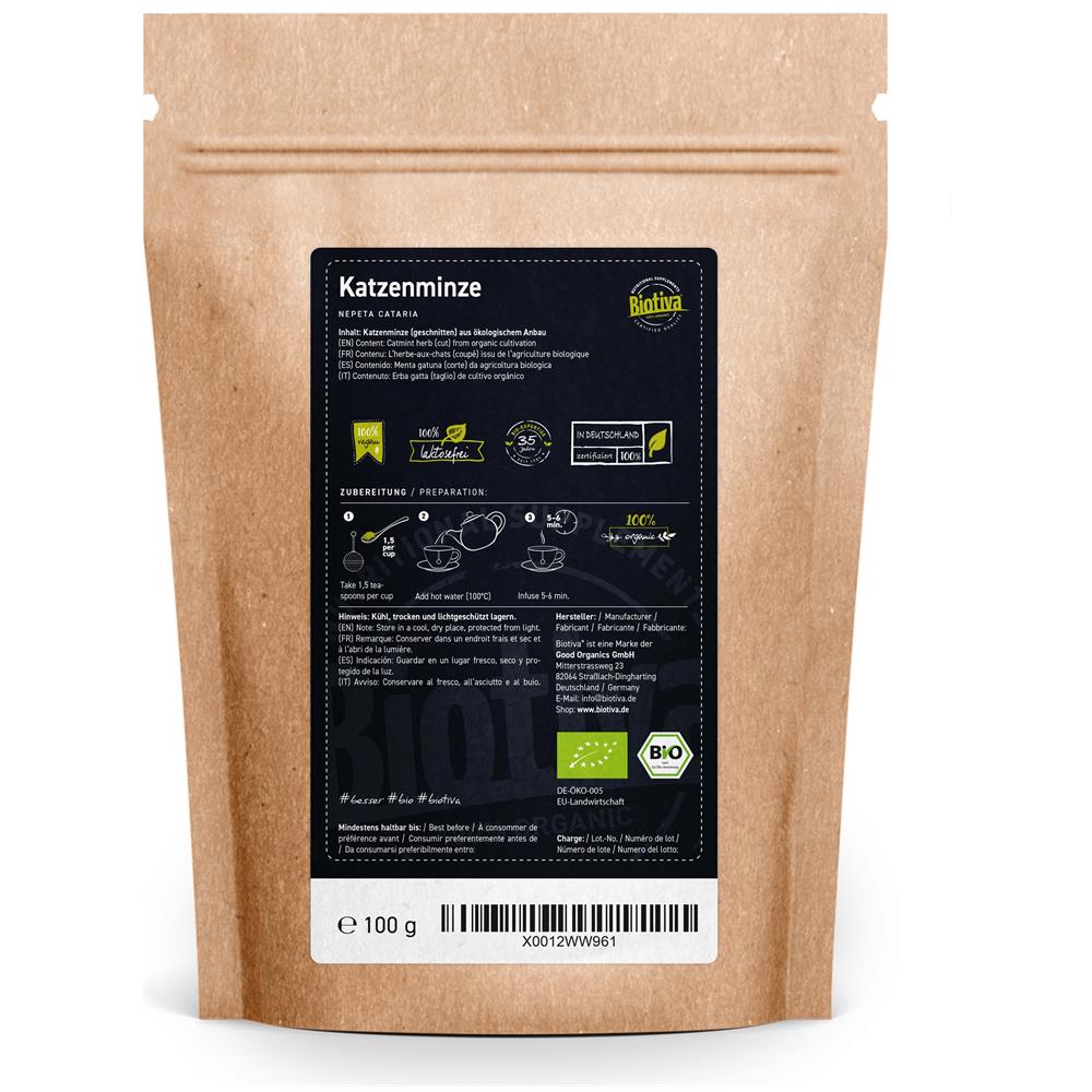 Té Erba Gatta Bio - 100g - Gattàia - Gattària - Nepeta Cataria - Confezionato E Controllato In Germania (de-eco-005) - Foto 2