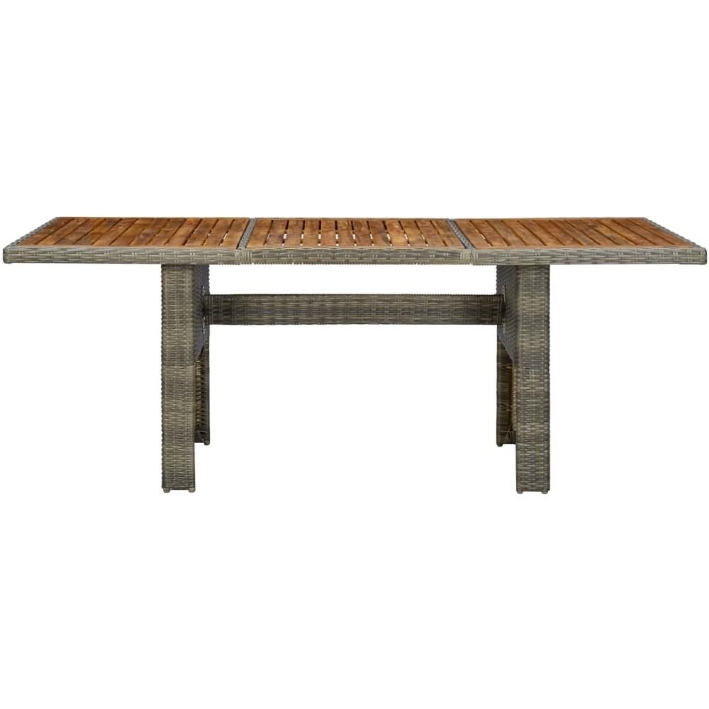 Tavolo Da Giardino Marrone In Polyrattan E Massello Acacia - Foto 3