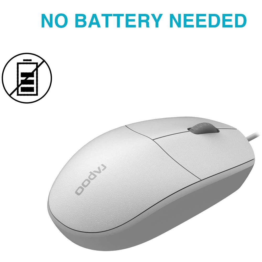 Mouse N100 Ottico 2 Tasti 1600 DPI Colore Bianco - Foto 2