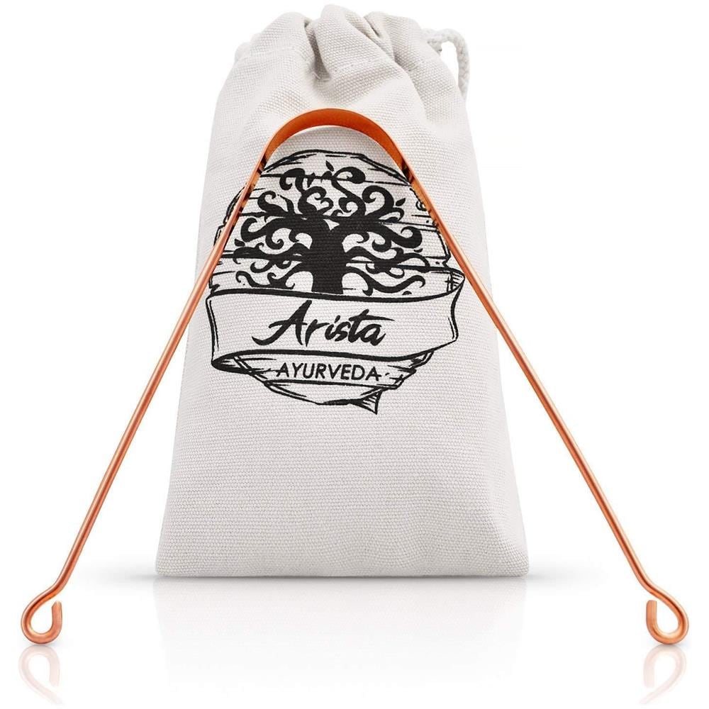 Tongue Rame Raschietto Naturalmente Antimicrobico Prevenire Le Malattie Di Salute Orale Ayurveda Pulitore Della Linguetta E Alito Cattivo Must Have Per Igiene Dentale Facile Da Usare E Da Pulire Arista Ayurveda - Foto 1