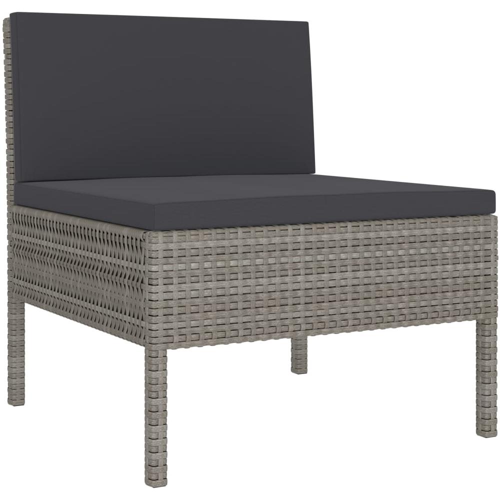 Set Divani Da Giardino 10 Pz Con Cuscini In Polyrattan Grigio - Foto 2