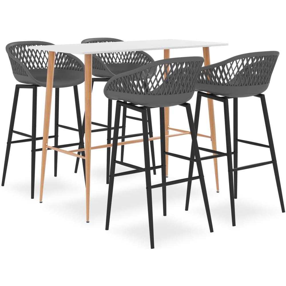 Set da Bar 5 pz Bianco e Grigio - Foto 1