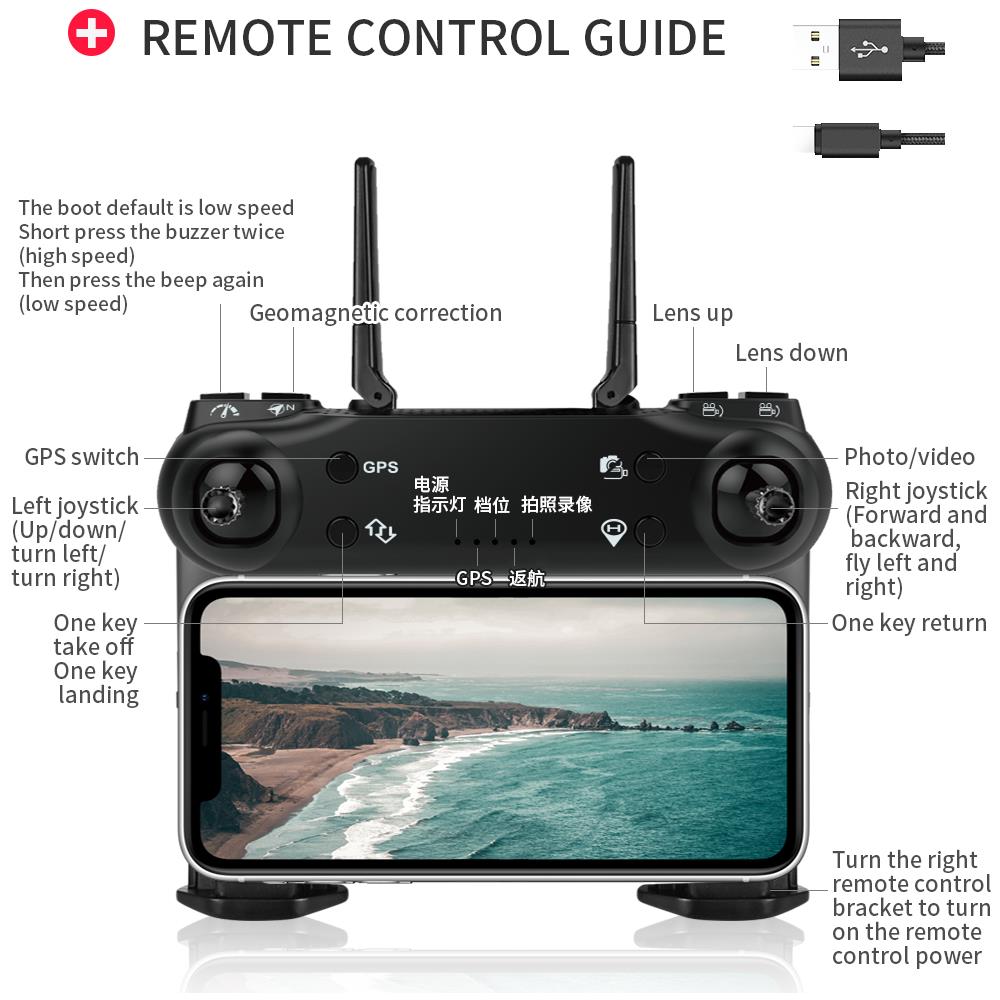 Drone Gps Sg108 5g Con Fotocamera Hd 4k Drone Wifi Pieghevole Drone Fpv S3 Senza Spazzole | Elicotteri Rc - Foto 2