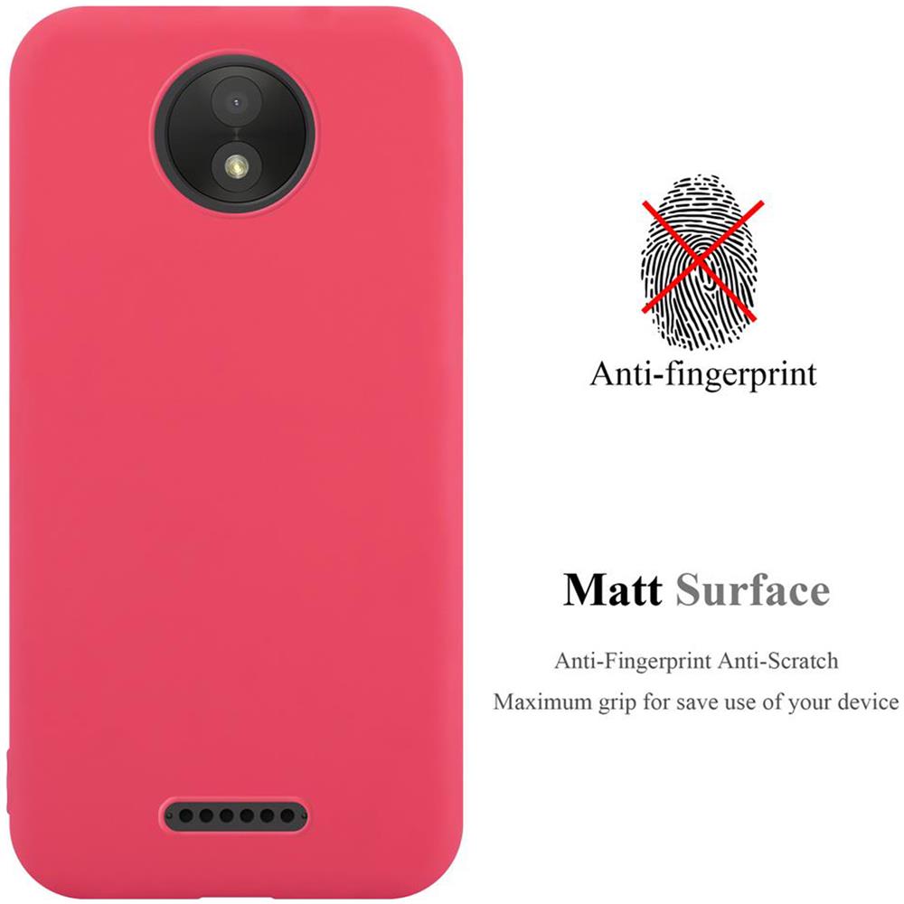 Custodia Compatibile Con Motorola Moto C Plus In Candy Rosso - Coperchio Protettivo In Silicone Tpu Flessibile - Foto 2