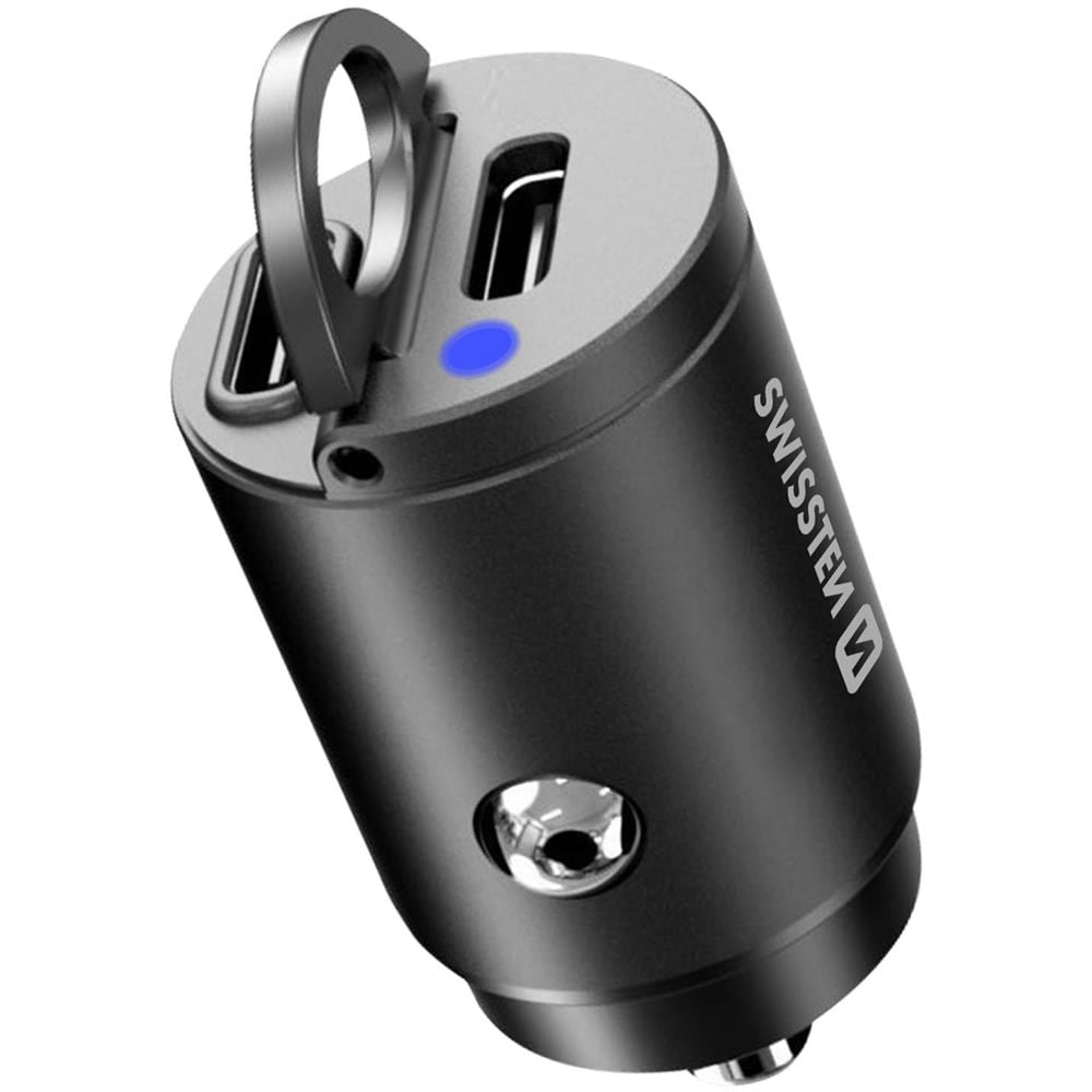 Caricatore Da Auto 30w Doppia Porta Usb-c Power Delivery Compatto Nero - Foto 5