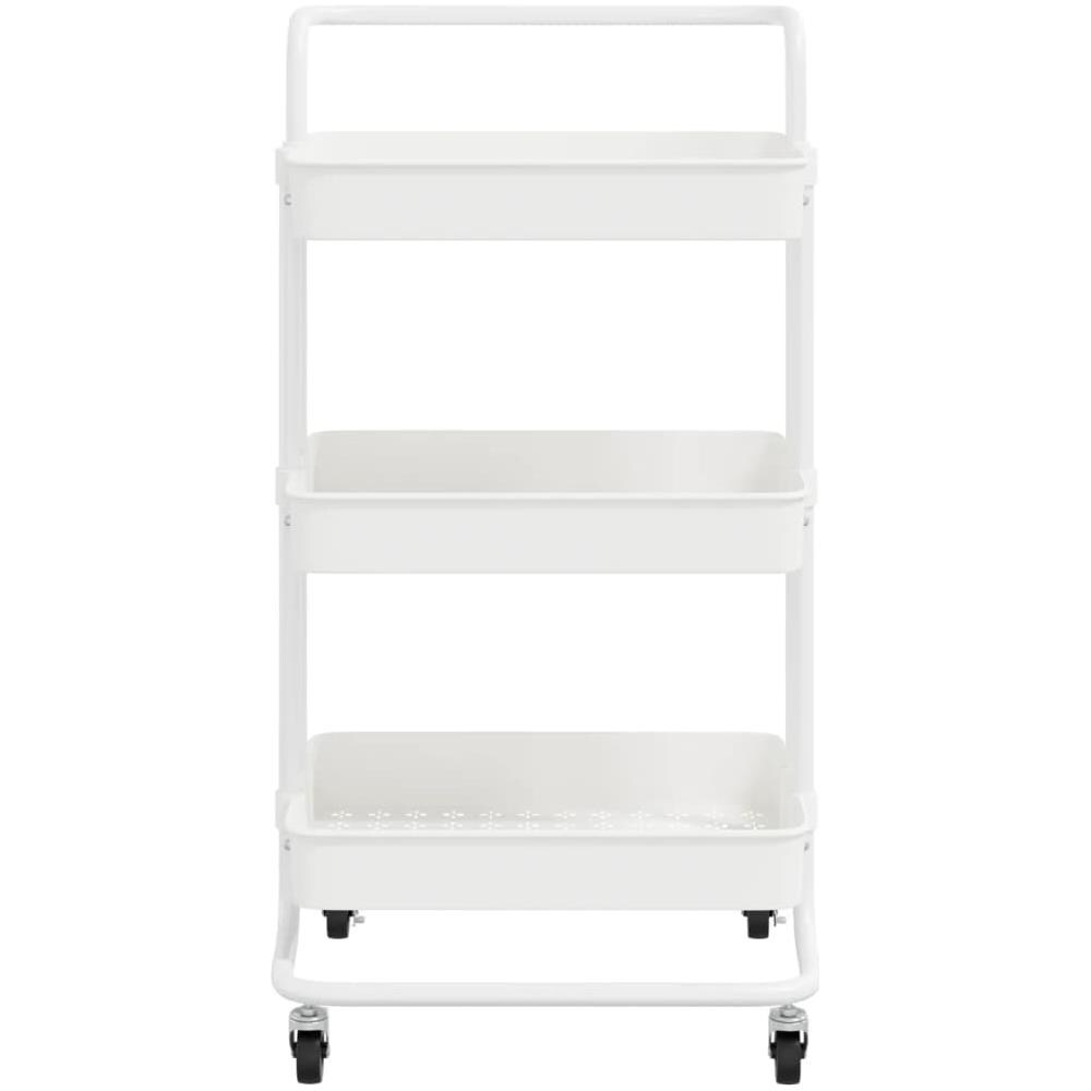 Carrello Da Cucina 3 Ripiani Bianco 42x25x83,5 Cm Ferro E Abs - Foto 5