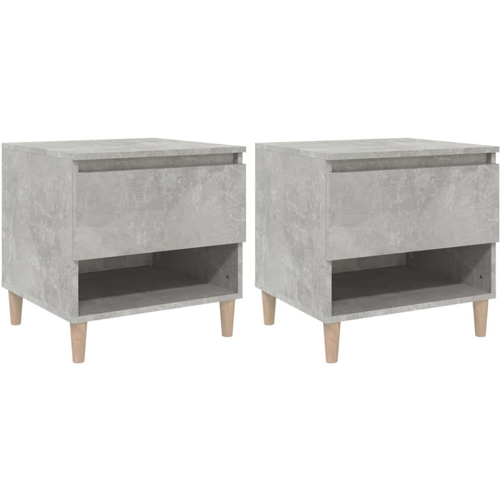 Comodini 2 Pz Grigio Cemento 50x46x50 Cm In Legno Multistrato - Foto 2