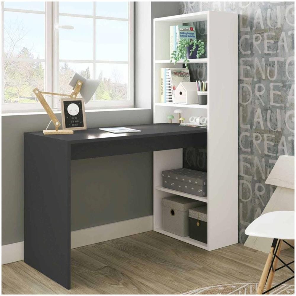 Scrivania Con Ripiani Reversibili Nordik White Artik-anthracite Grey Nordik White Artik-anthracite Grey - Foto 1