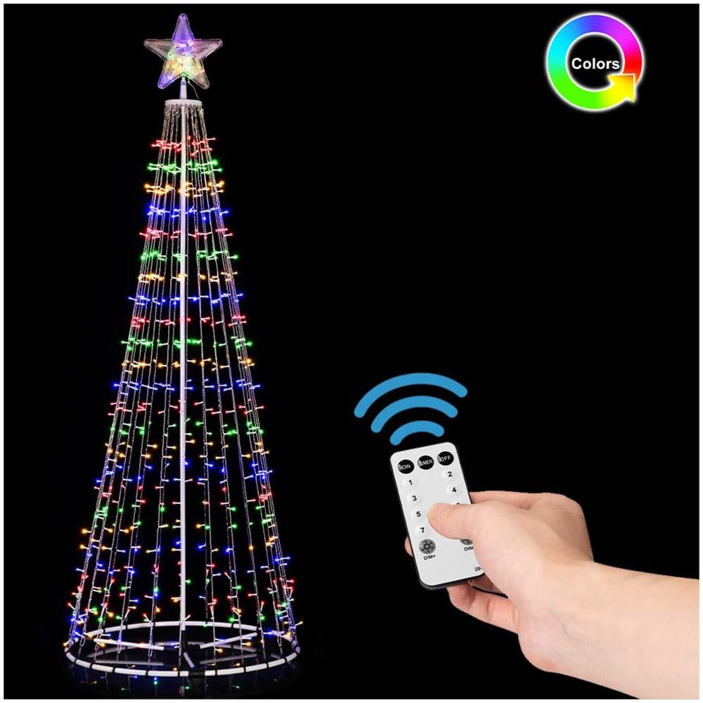 Albero Natale Luminoso Led Rgb Multicolore 220cm 592 Con 8 Giochi Luce Esterno - Foto 1