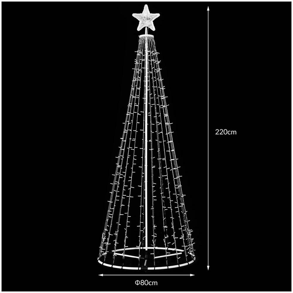 Albero Natale Luminoso Led Rgb Multicolore 220cm 592 Con 8 Giochi Luce Esterno - Foto 5