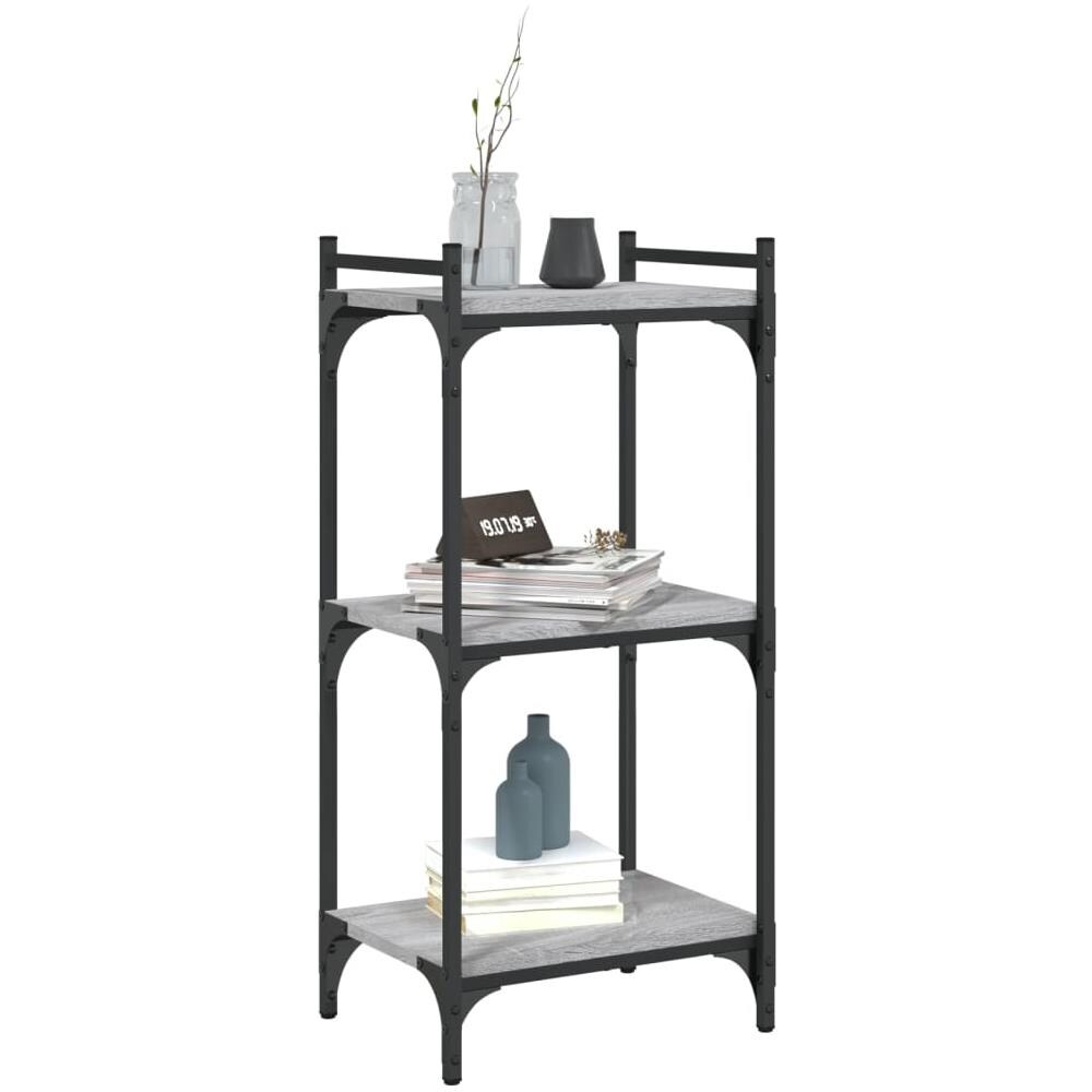 Libreria A 3 Ripiani Grigio Sonoma 40x30x86cm Legno Multistrato - Foto 3