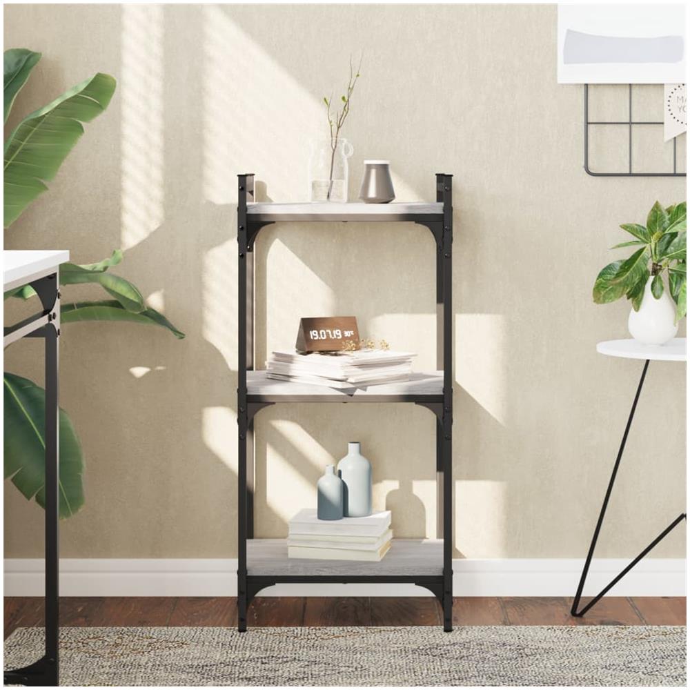 Libreria A 3 Ripiani Grigio Sonoma 40x30x86cm Legno Multistrato - Foto 1
